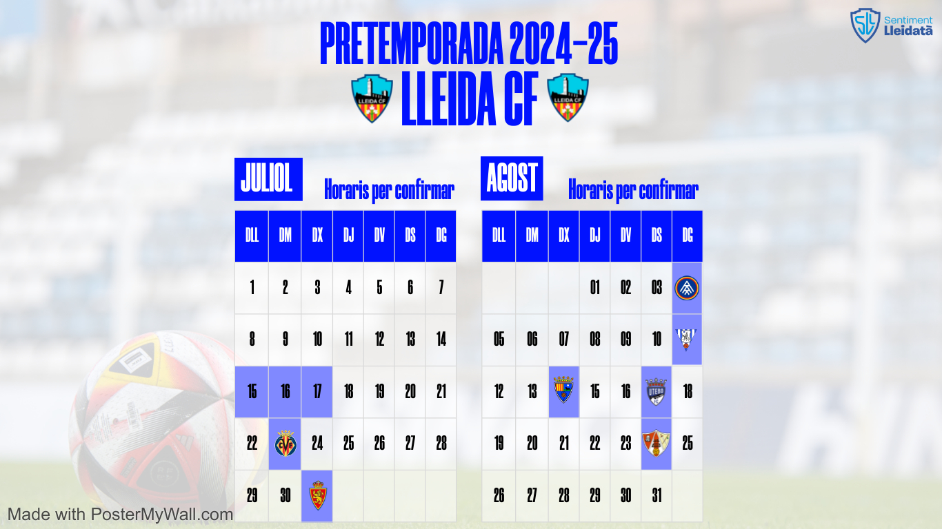 Calendari de pretemporada del Lleida CF / Sentiment Lleidatà