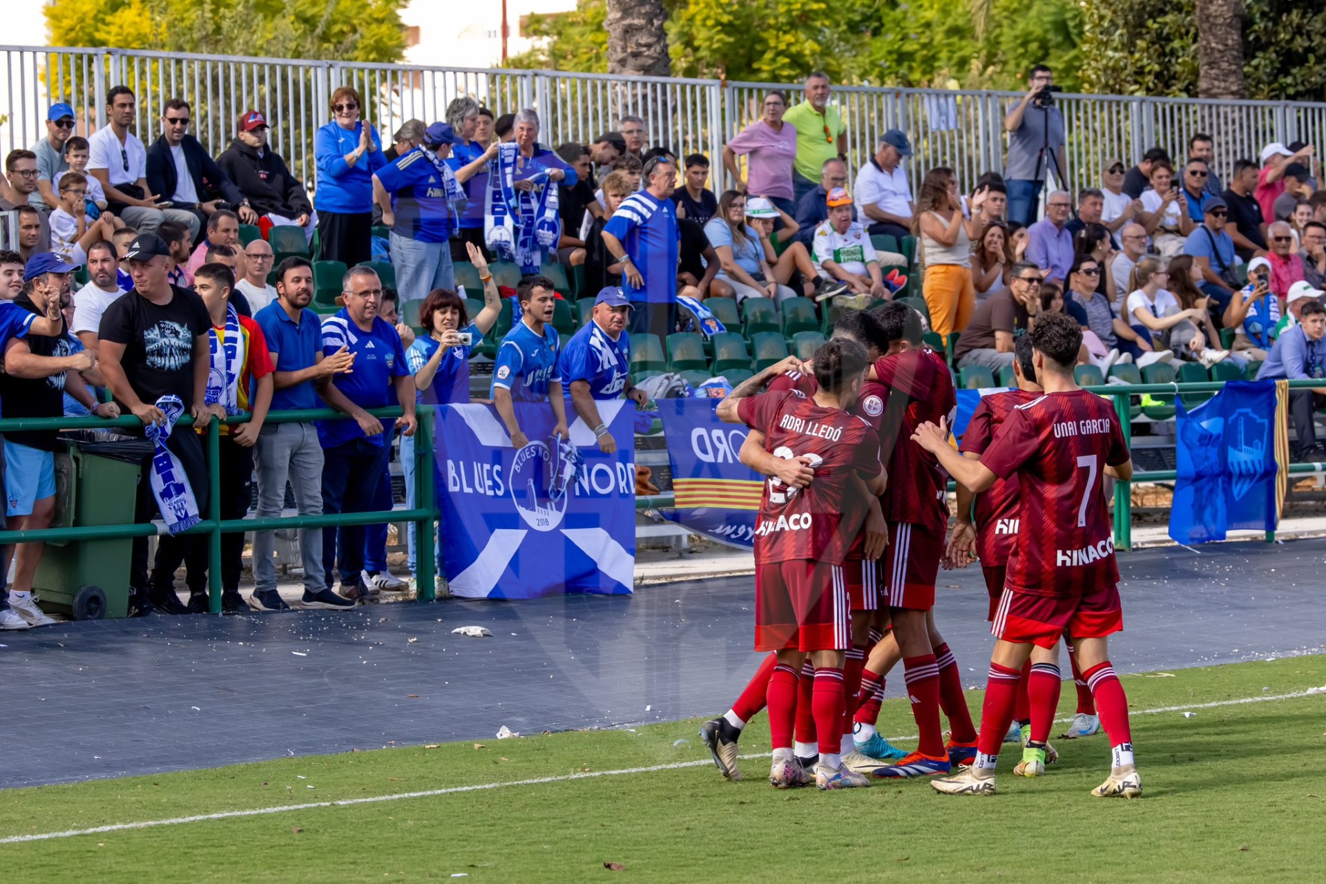 Els jugadors del Lleida CF celebrant un gol / Foto: Lleida CF