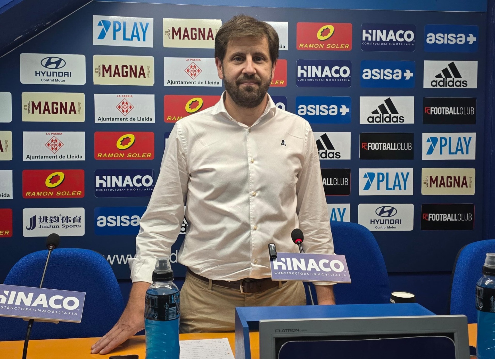 Marc Torres a la roda de premsa d'avui dimecres 16 de juliol / Foto: Lleida CF